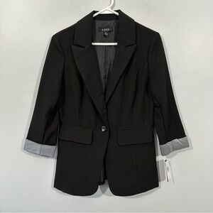 NWT A. Byer Black Blazer Classic Tailored Suit Jacket